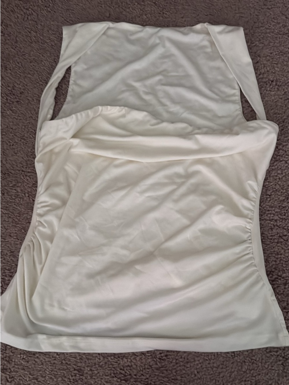 Commense Square Neck Ruched Sleeveless Fitted Tank Top XL - Picture 3 of 4